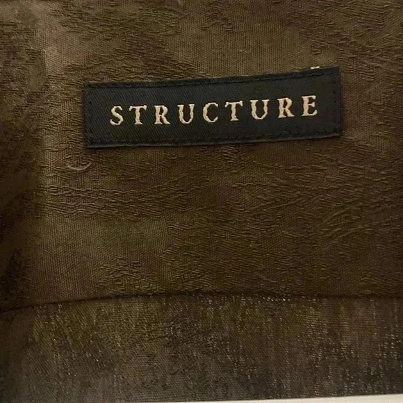 Mens Structure button up long sleeve with pocket in brown with a paisley design - Picture 8 of 10